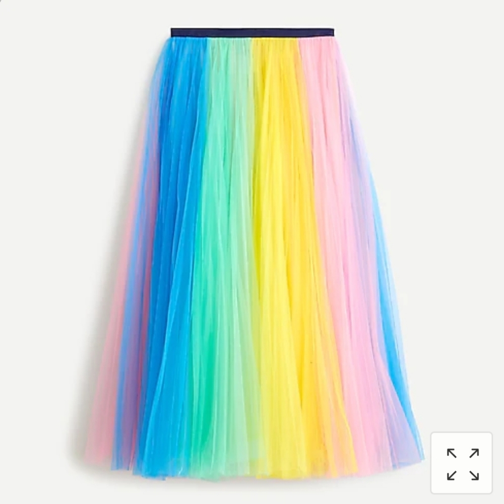 J. Crew Rainbow Tulle Maxi Skirt Size 0